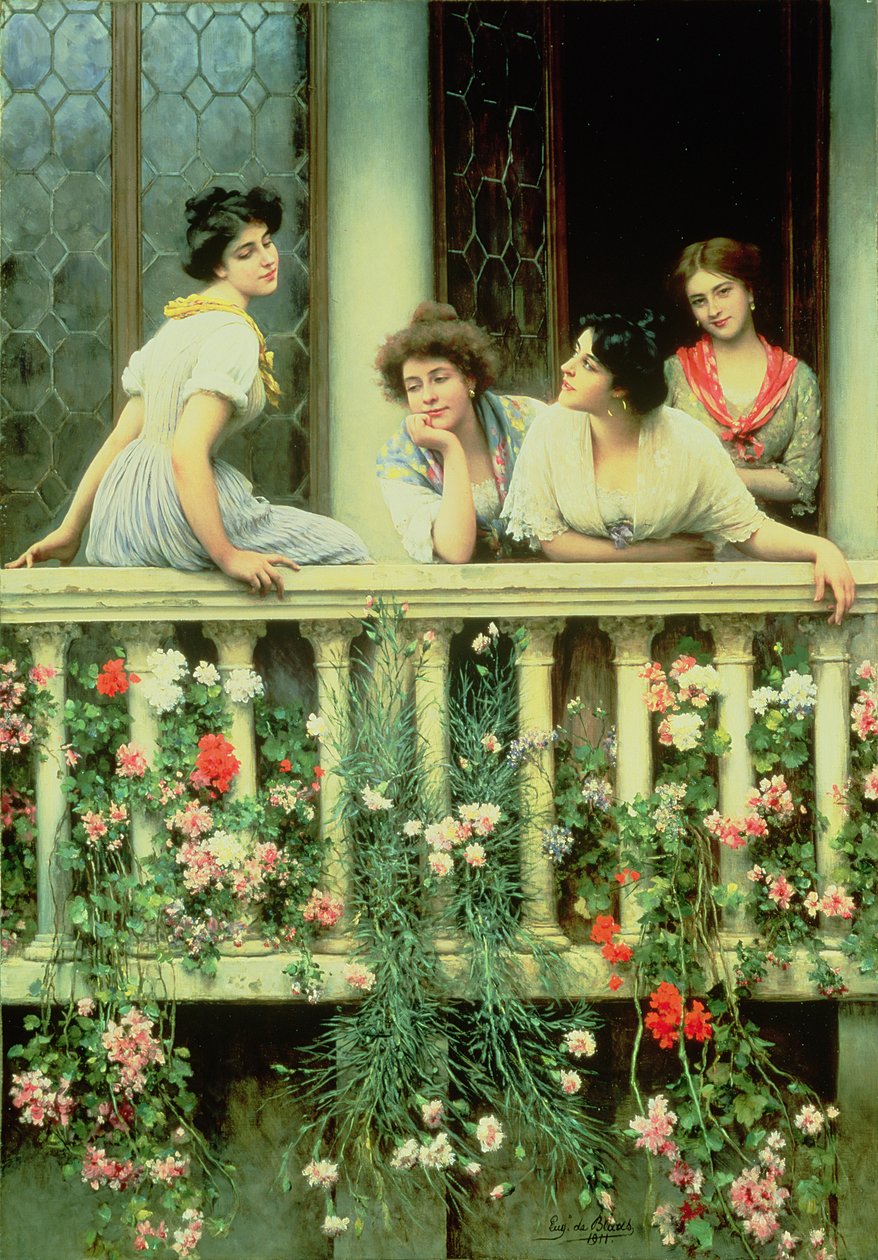 The Balcony by Eugen von Blaas