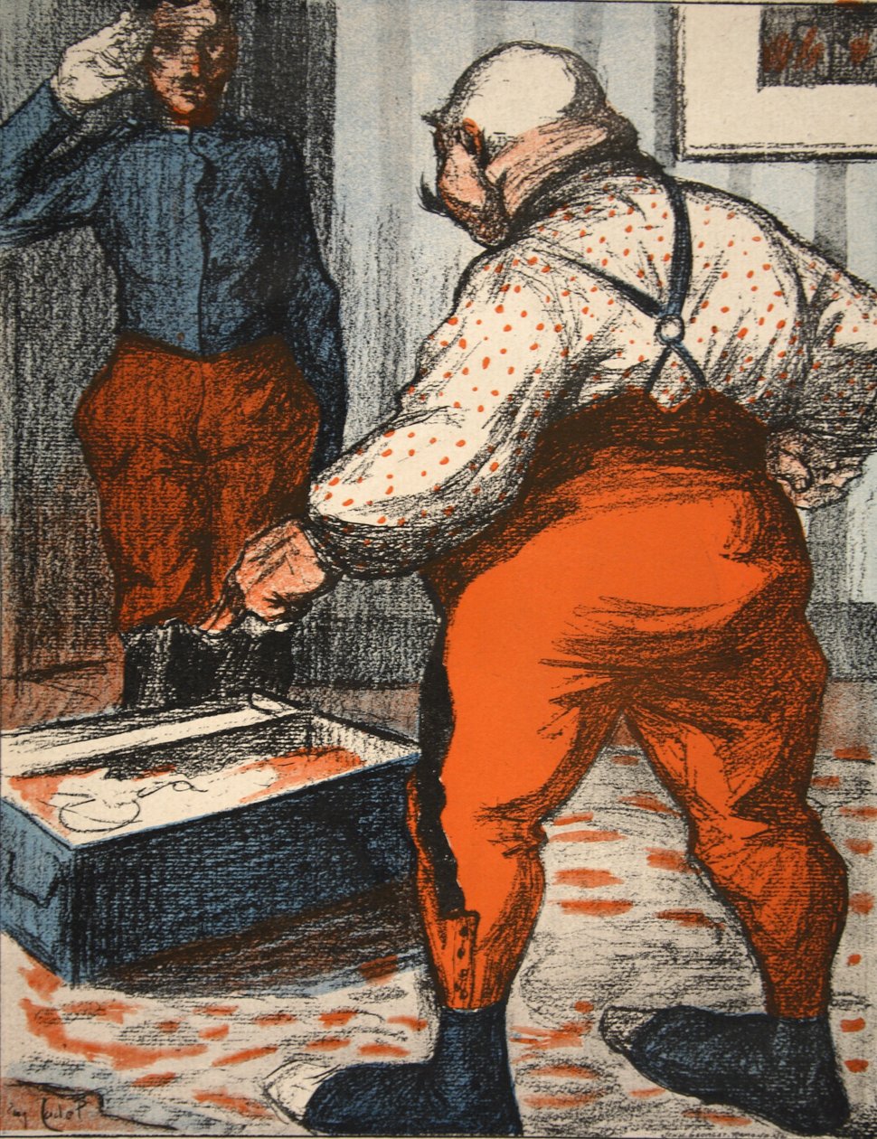 A Civil Servant Overseeing the Arrangement of His Underwear, Illustration from 