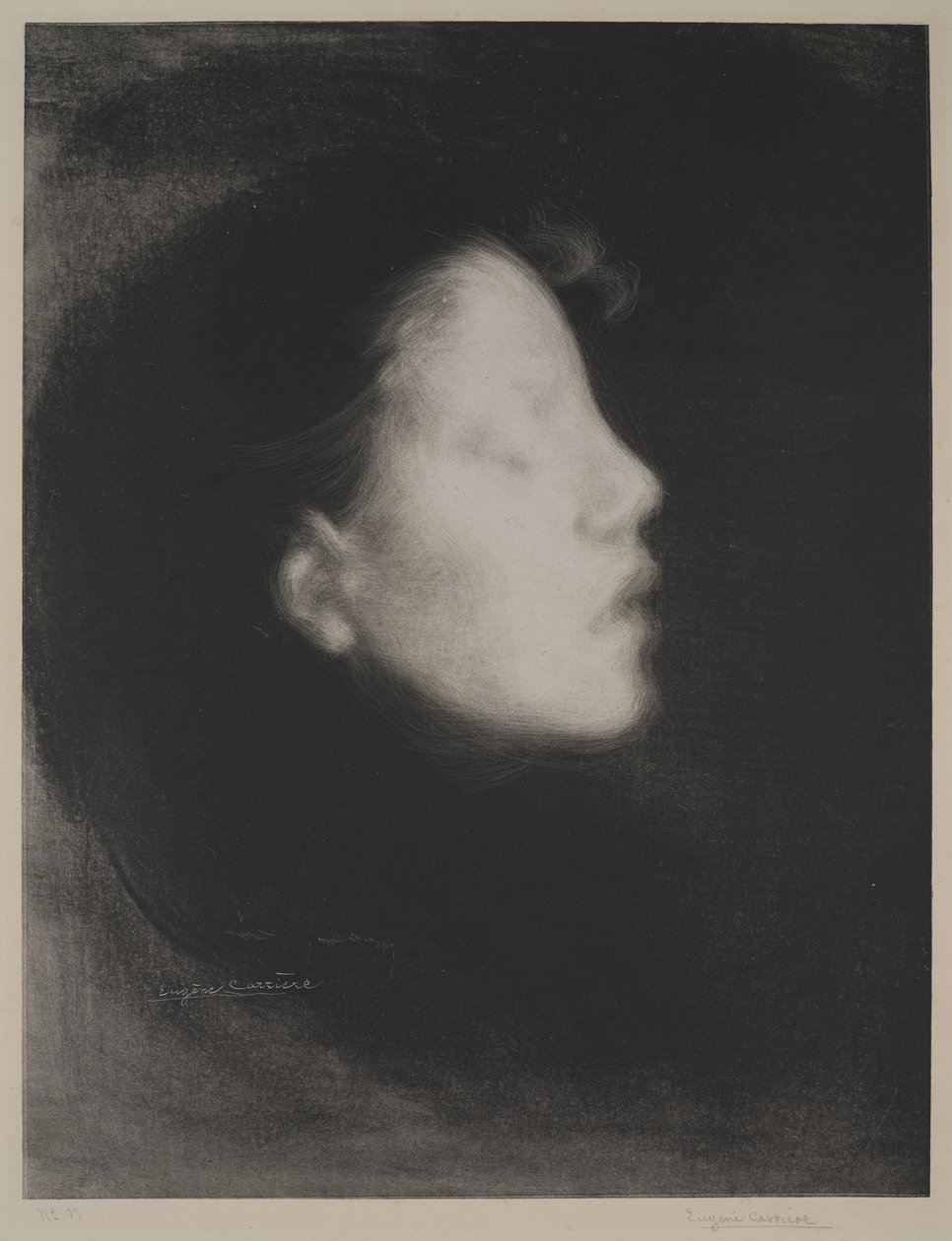 Nelly Carriere (Head of a woman) by Eugène Carrière