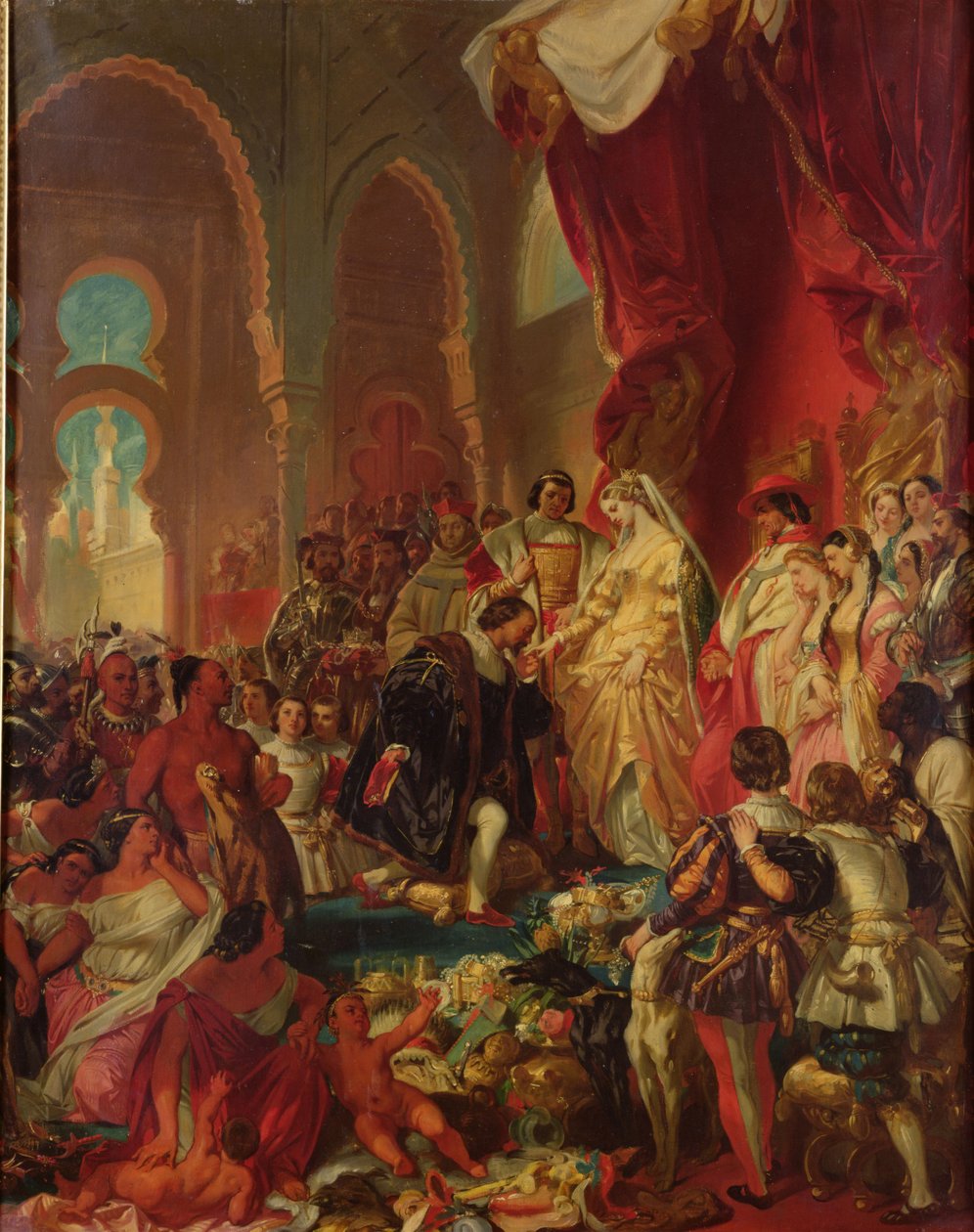 Christopher Columbus Before Ferdinand II of Aragon and Isabella of Castille, 1861 by Eugene Deveria