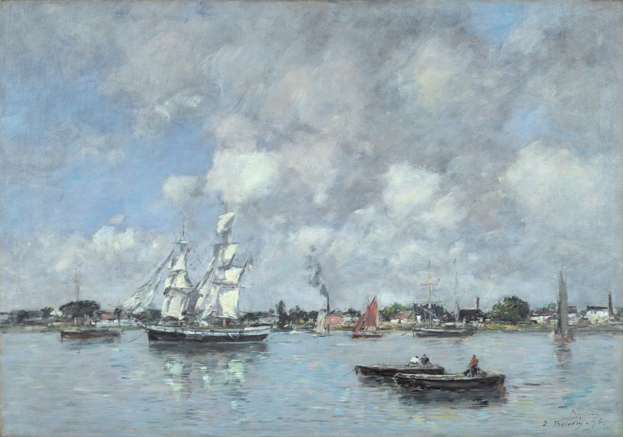 Bordeaux, Boats on the Garonne by Eugene Louis Boudin