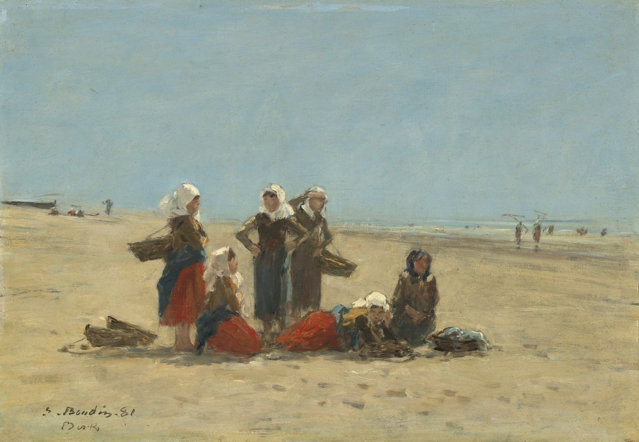 Women on the Beach at Berck by Eugene Louis Boudin