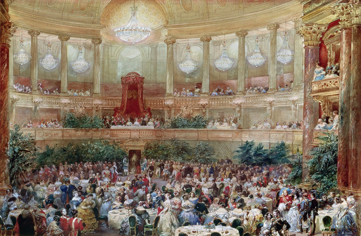 Dinner in the Salle des Spectacles at Versailles by Eugene Louis Lami