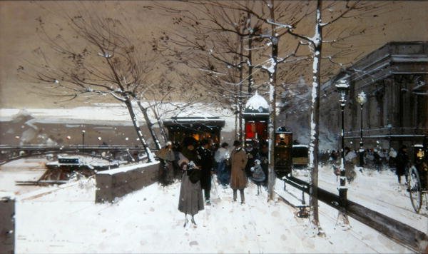 Quai de Seine by Eugene Galien Laloue