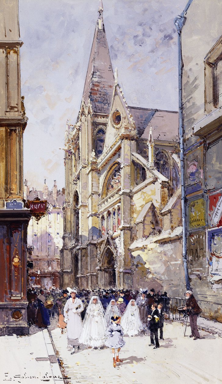 The Communicants in Paris by Eugene Galien Laloue