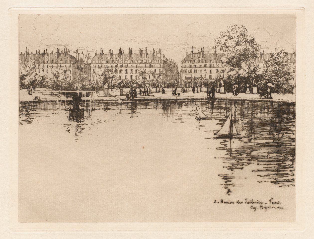 The Basin of the Tuileries by Eugene Bejot