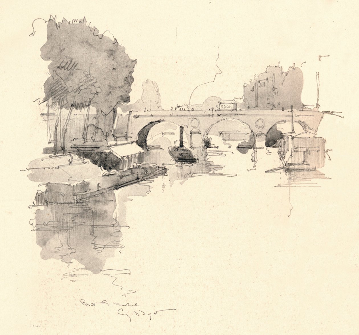 The Pont St Michel by Eugene Bejot