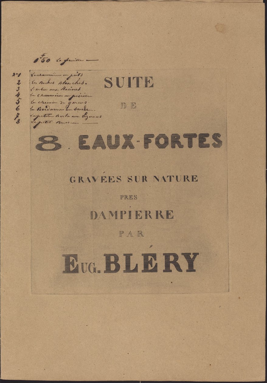 8 Etchings Engraved from Nature by Eugene Bléry