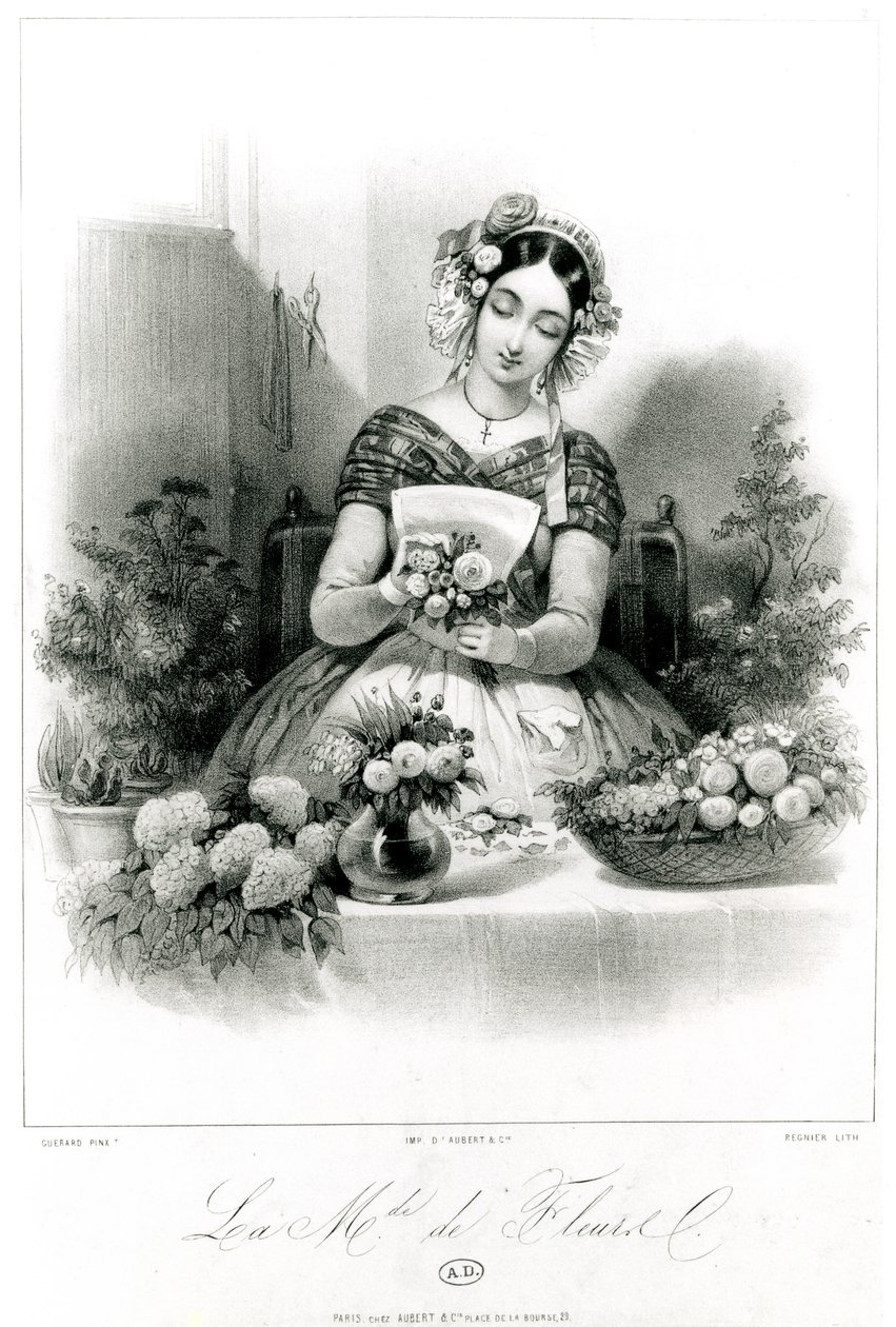 The Flower Seller, c. 1840 by Eugene Charles Francois Guerard
