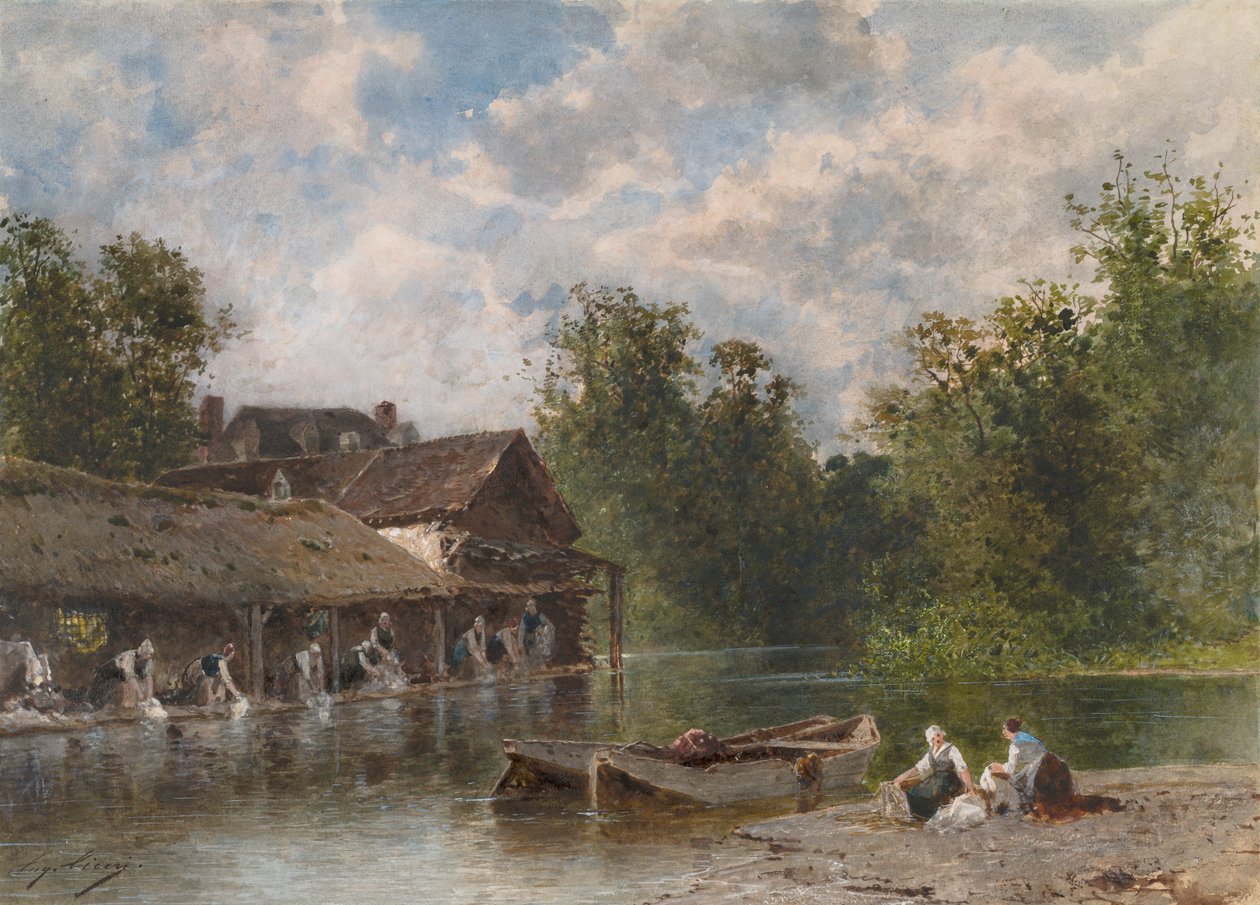 Washerwomen by Eugene Ciceri