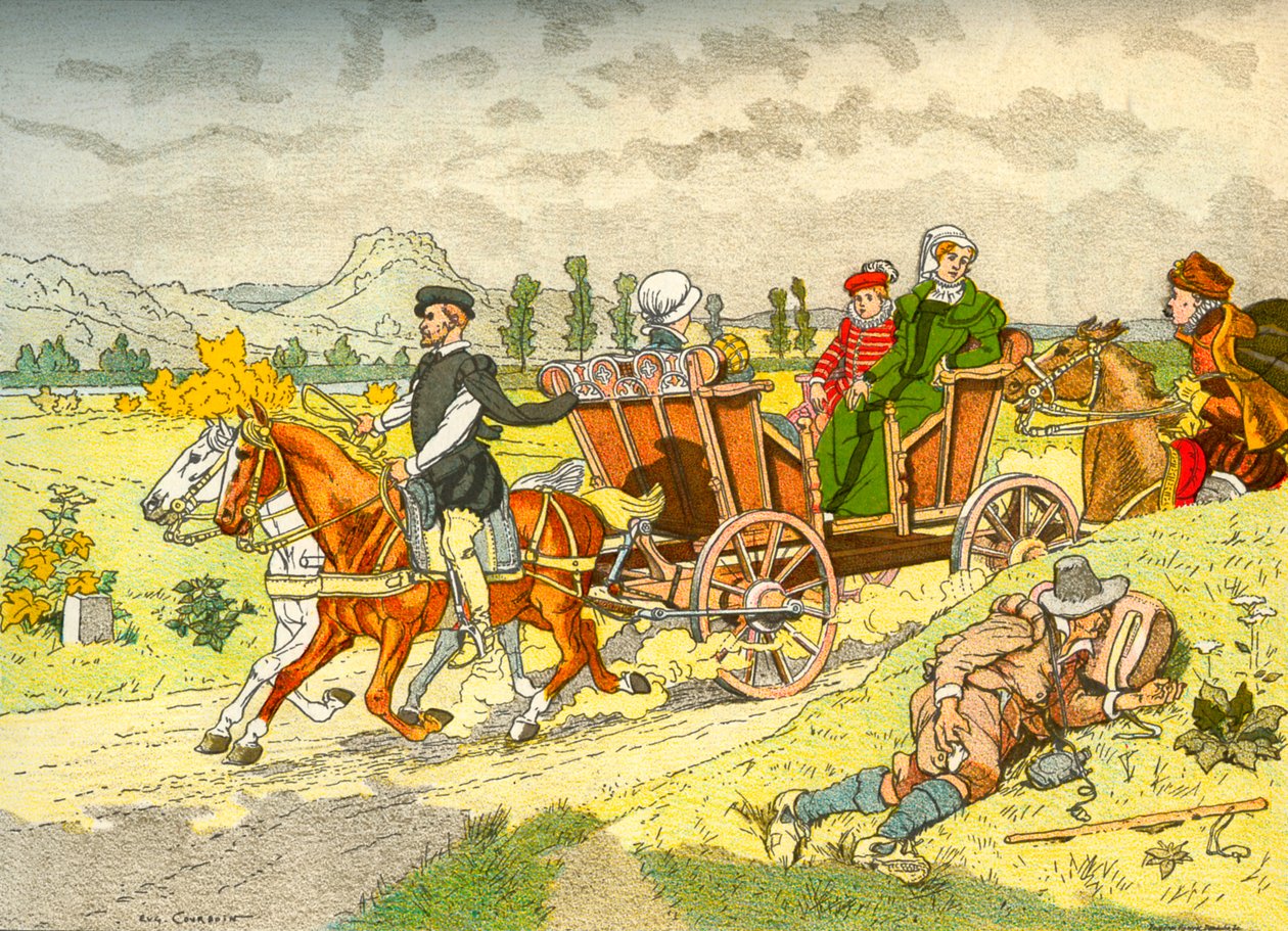 Vis-à-vis (carriage) - first appearance by Eugene Courboin