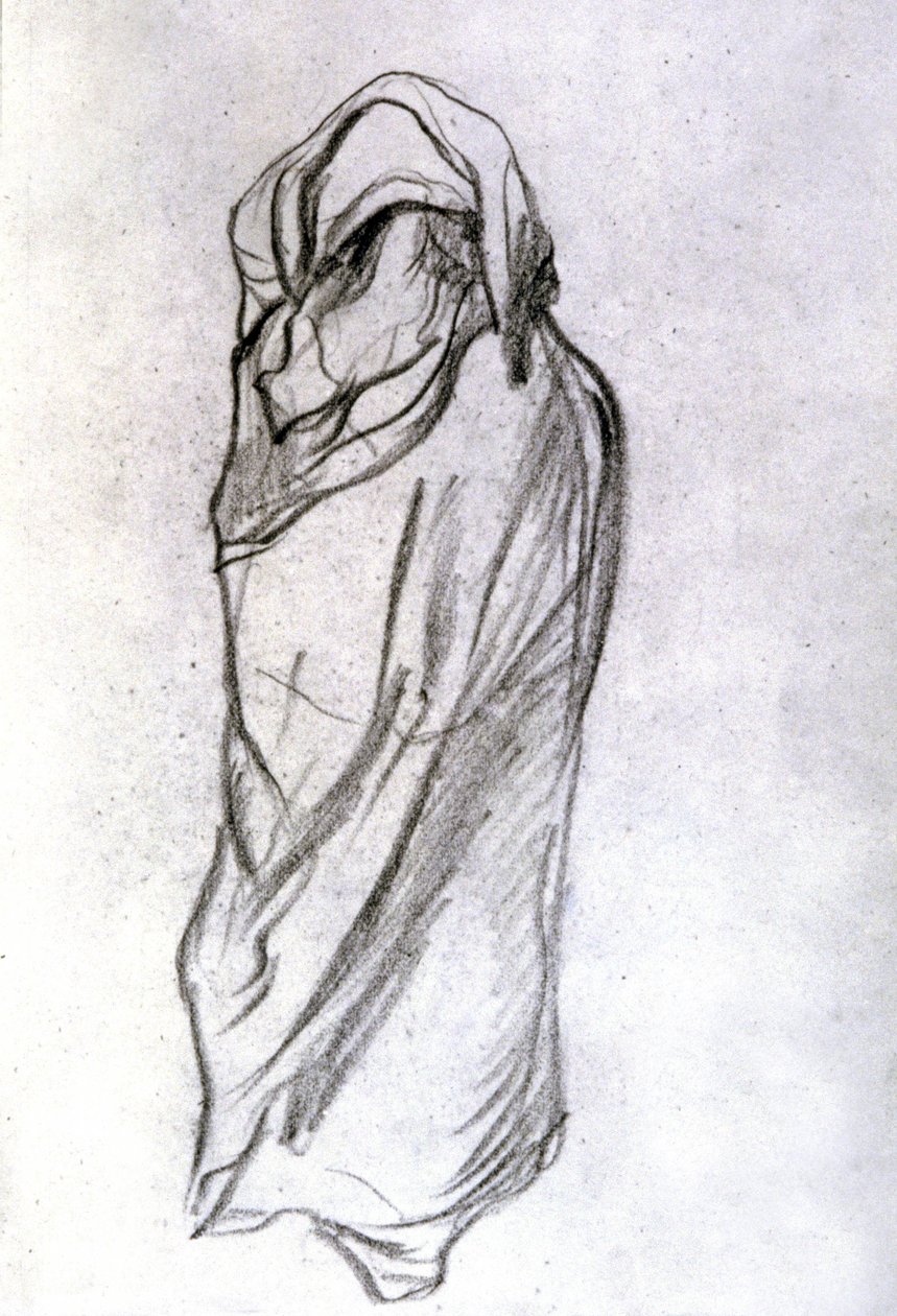 Veiled woman in the Sahel by Eugène Fromentin
