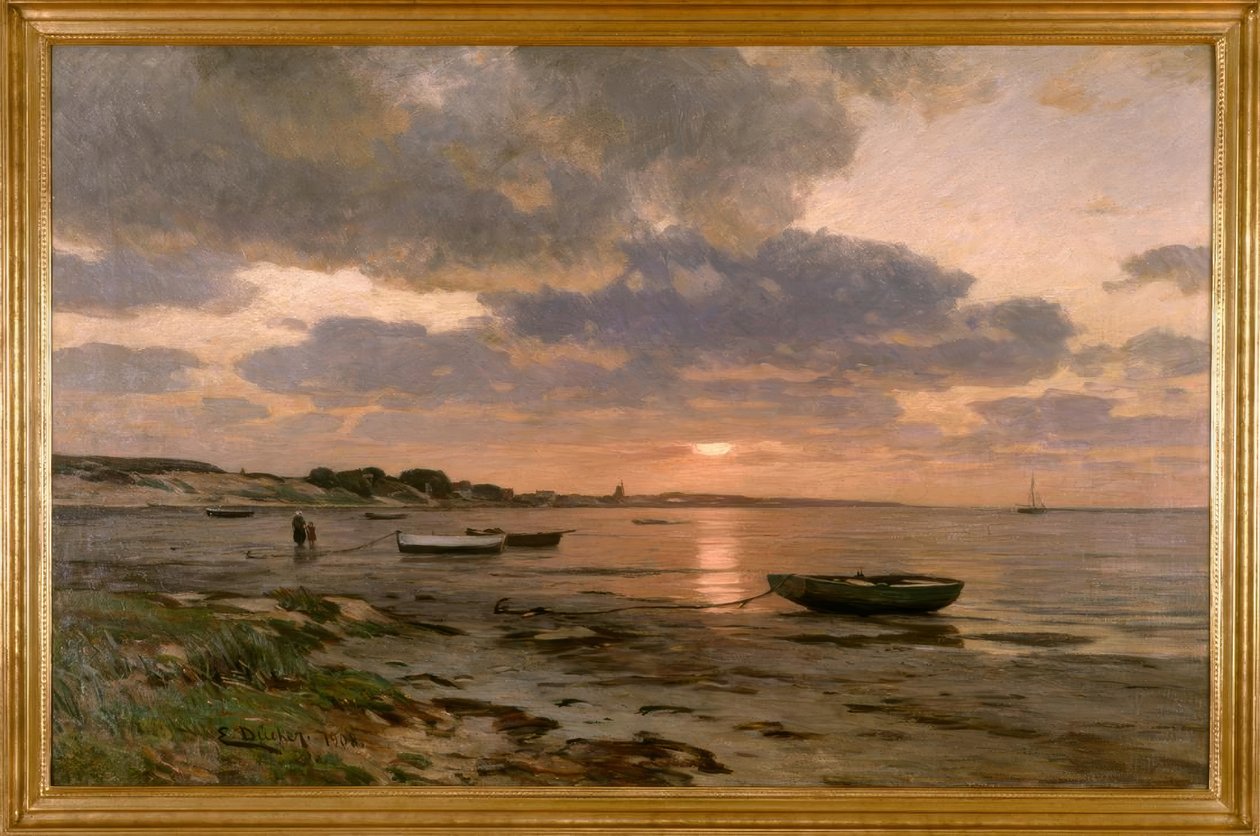 E. Dücker, Sunset on the Baltic Sea by Eugene Gustav Dücker