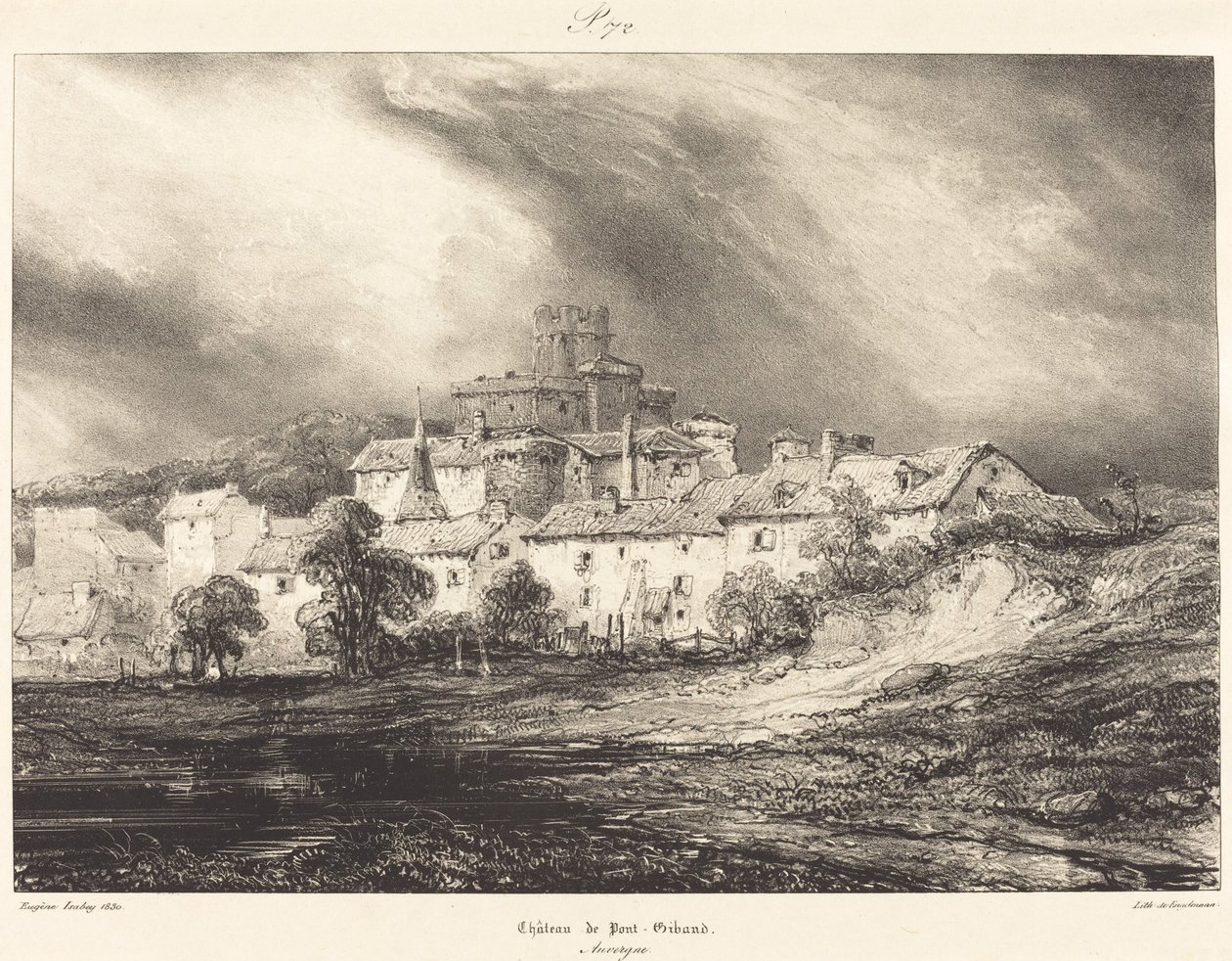 Pont-Gibaud Castle by Eugene Isabey