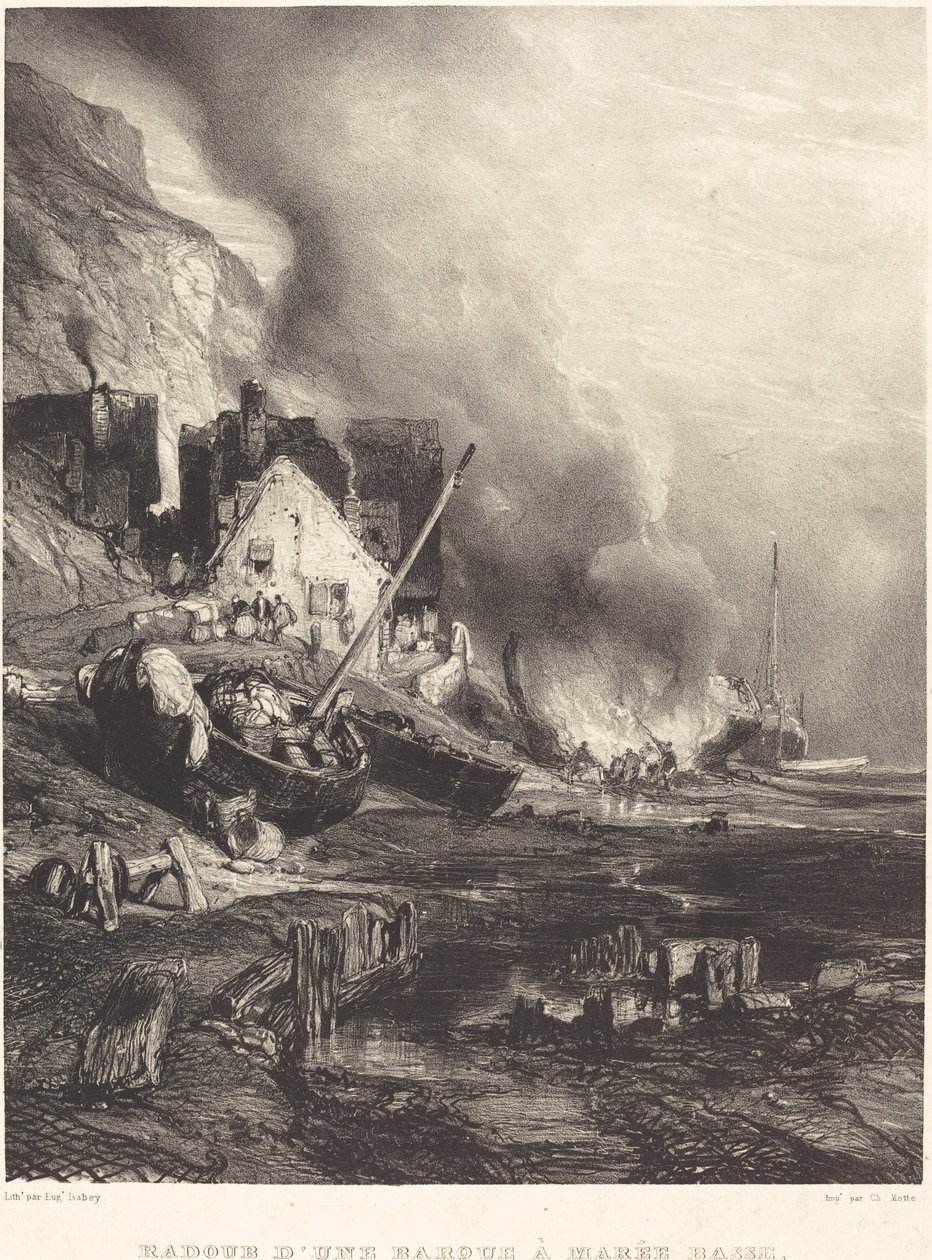 Repairing a Boat at Low Tide by Eugene Isabey