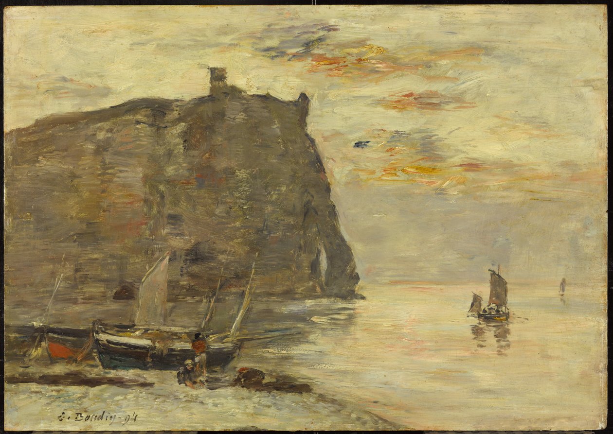 Cliffs at Étretat by Eugene Louis Boudin