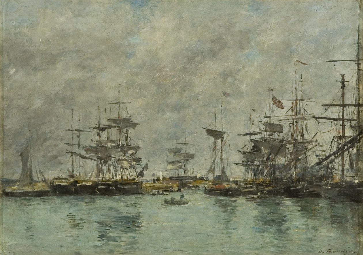 Harbour Scene by Eugene Louis Boudin