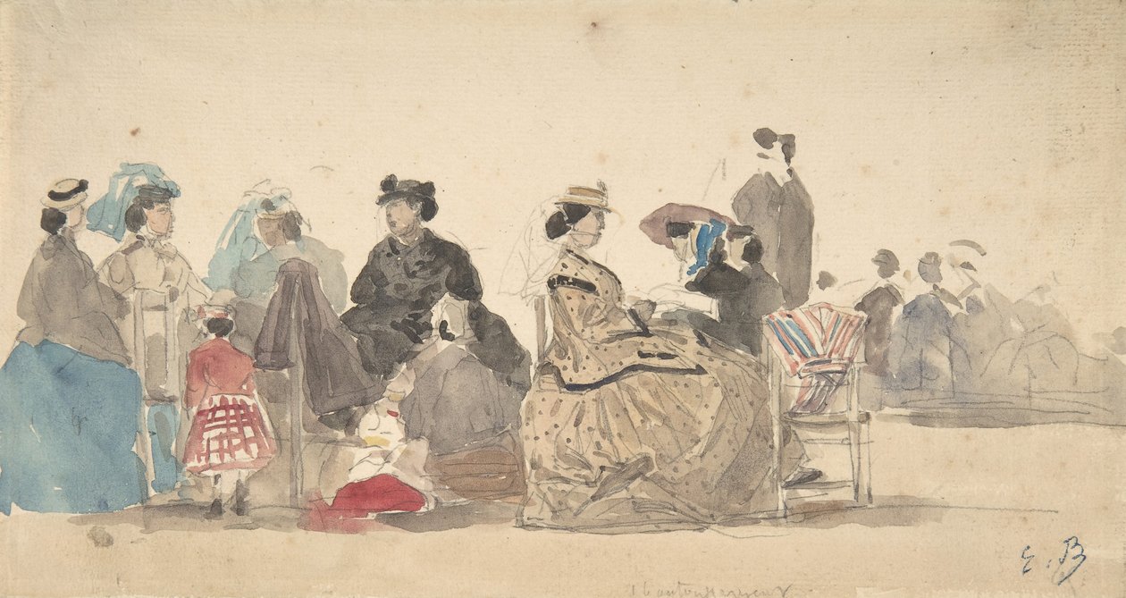 On the Beach by Eugene Louis Boudin