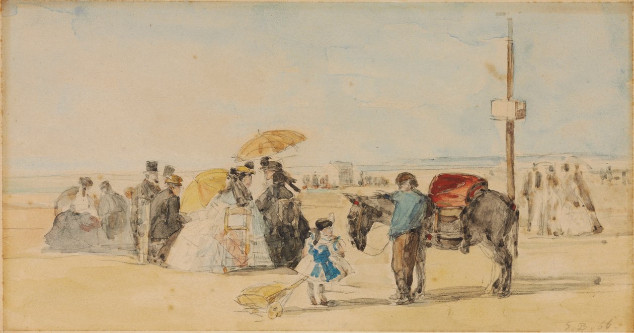On the Beach by Eugene Louis Boudin
