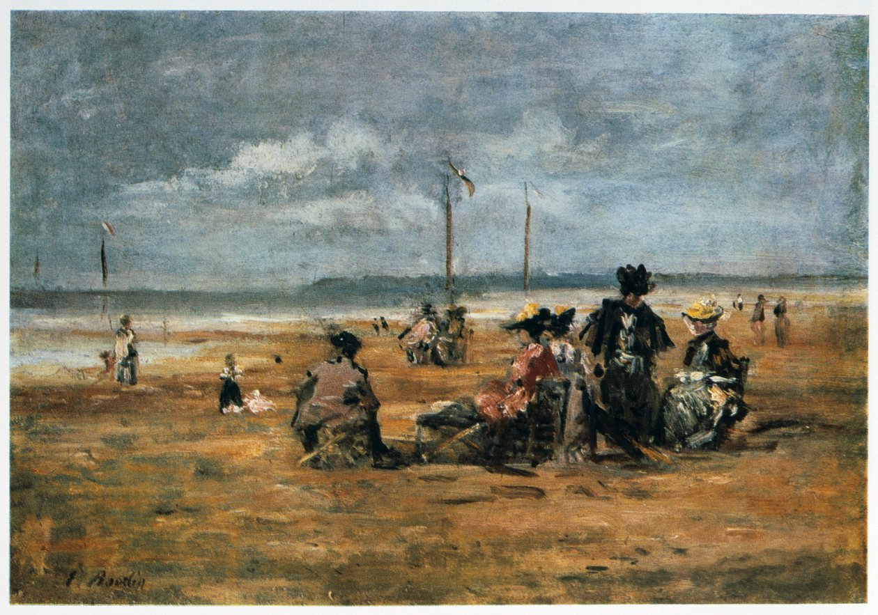 On the Beach by Eugene Louis Boudin