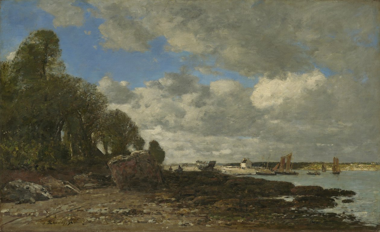 Plougastel, the Ferry Crossing by Eugene Louis Boudin
