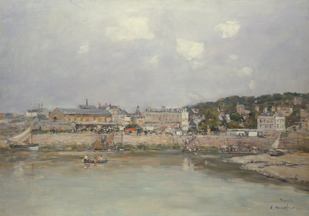 The Harbour at Trouville by Eugene Louis Boudin
