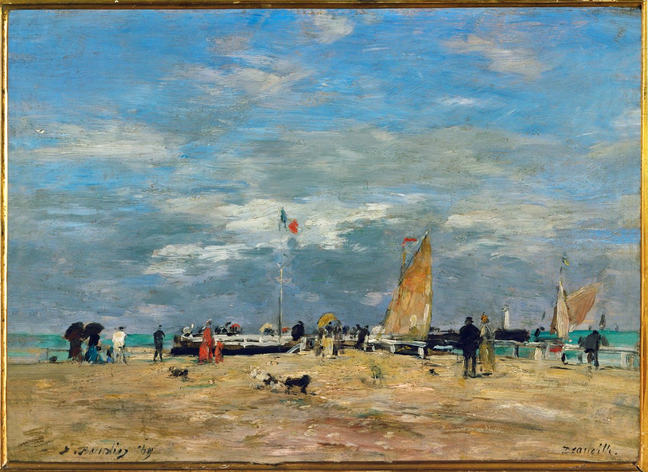 The Jetty of Deauville by Eugene Louis Boudin