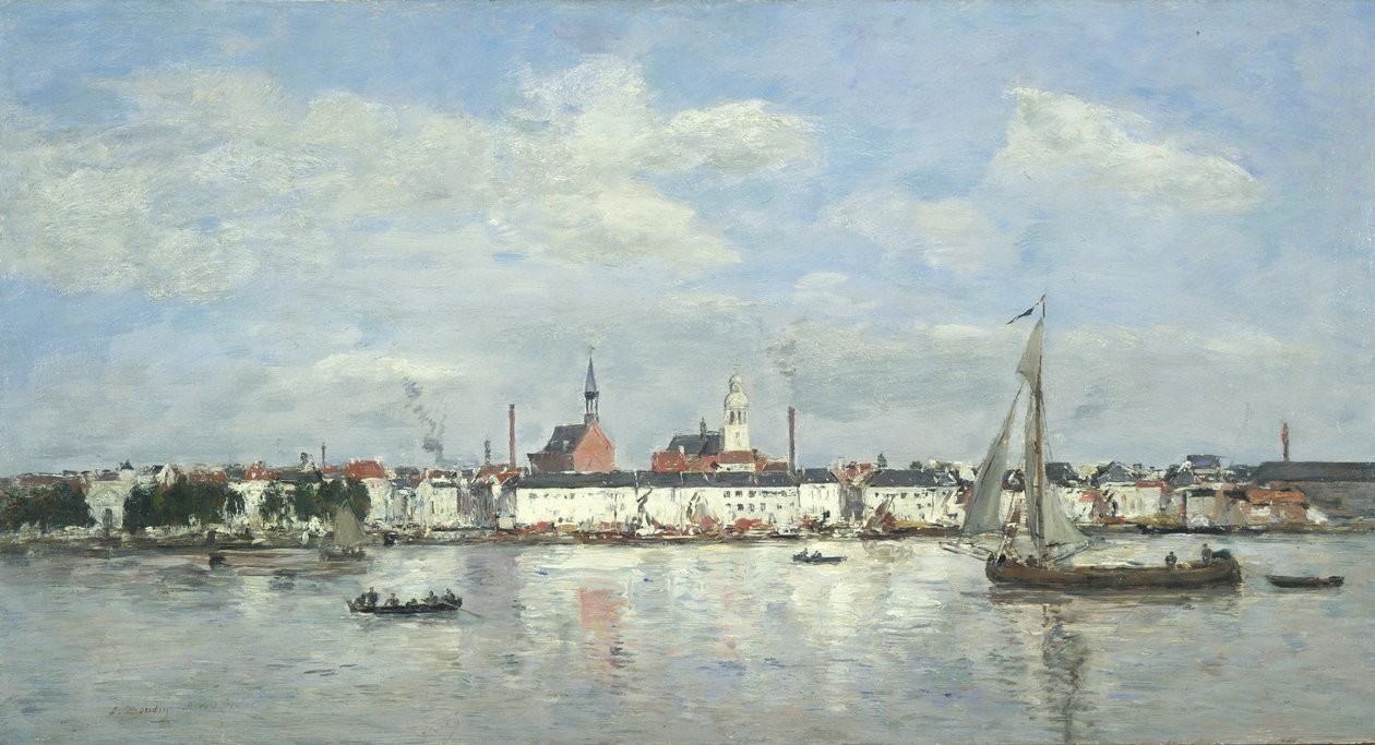 The Quay at Antwerp by Eugene Louis Boudin