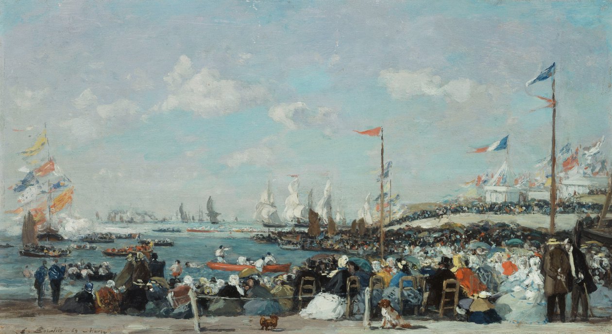 The Regatta at Le Havre by Eugene Louis Boudin