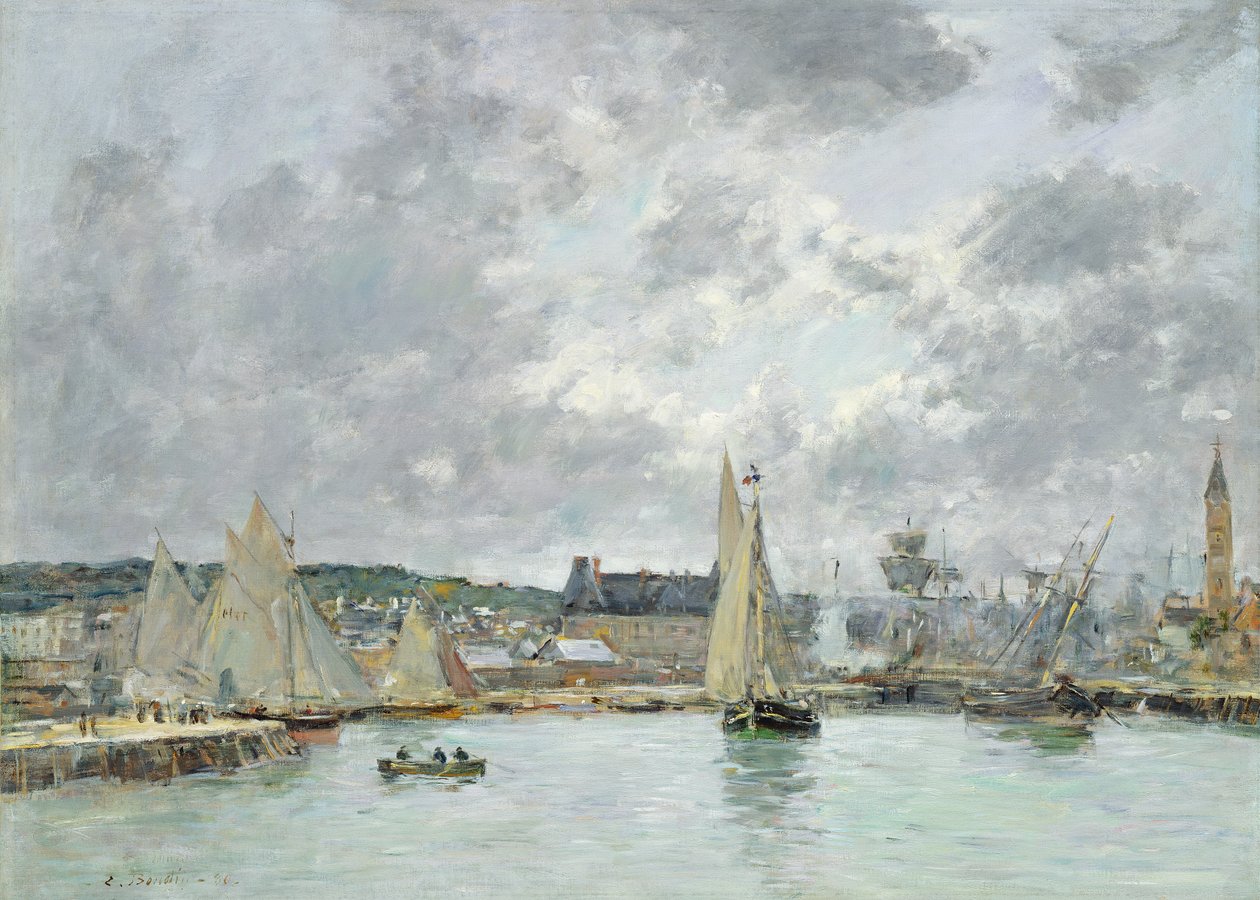 Trouville Harbour, 1880 by Eugene Louis Boudin