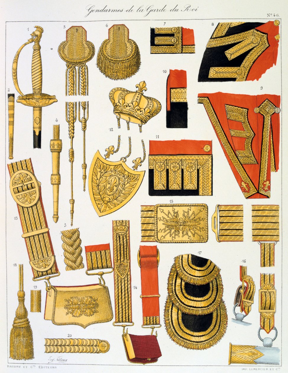 Gendarmes de la Garde du Roi, Insignia by Eugene Titeux
