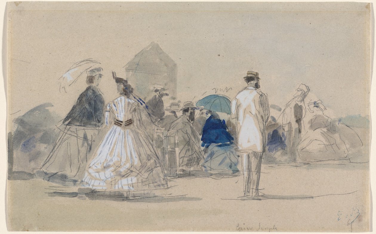 Crinolines on the Beach by Eugène Boudin