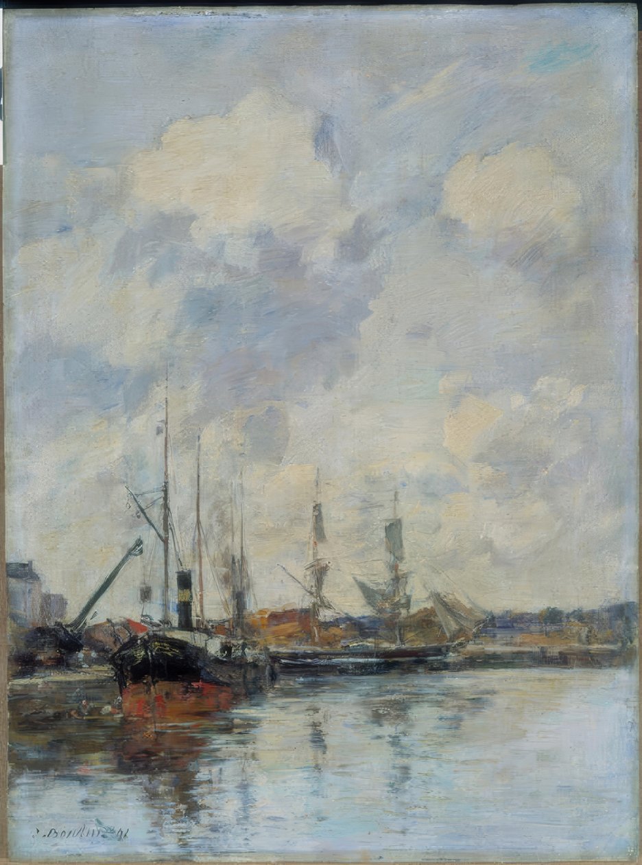 The Harbor Basin by Eugène Boudin