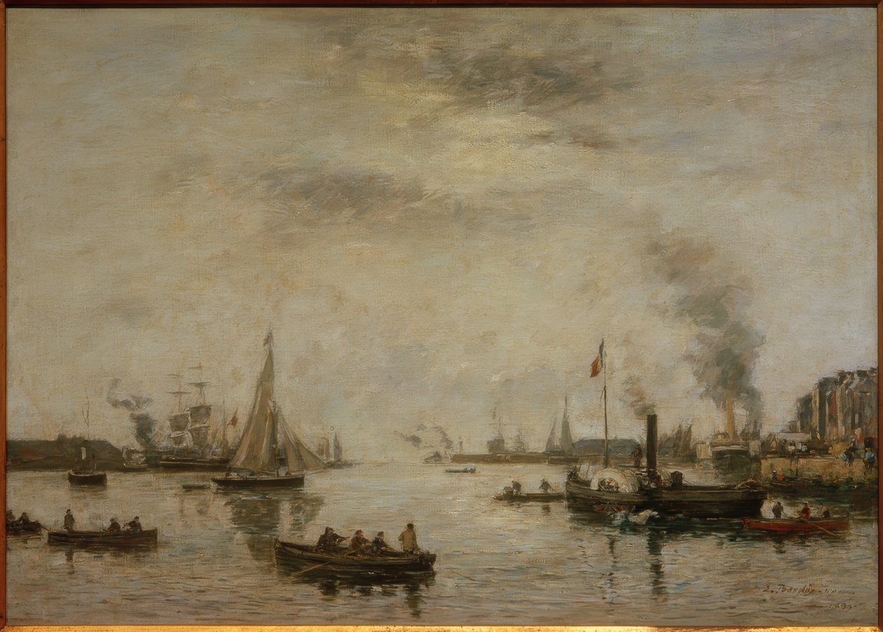 Le Havre, Harbor View by Eugene Louis Boudin