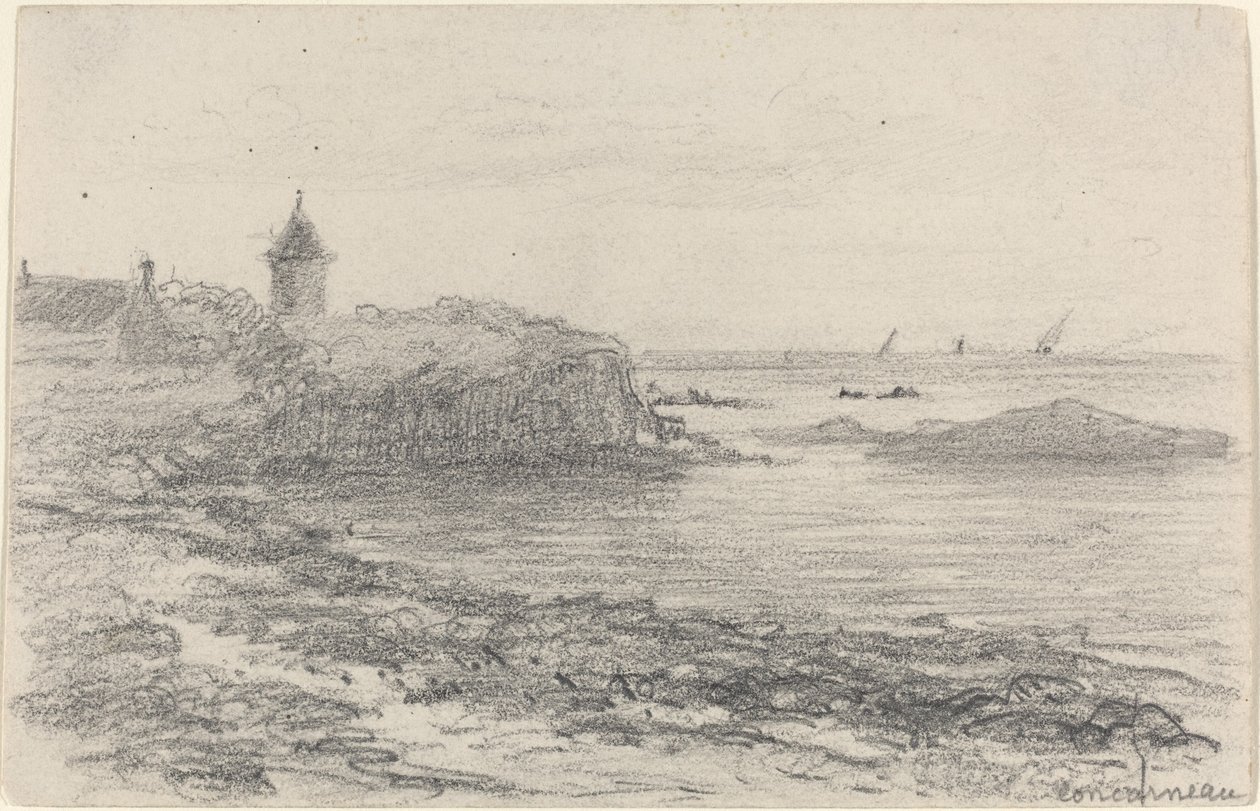 The Coast at Concarneau by Eugène Boudin