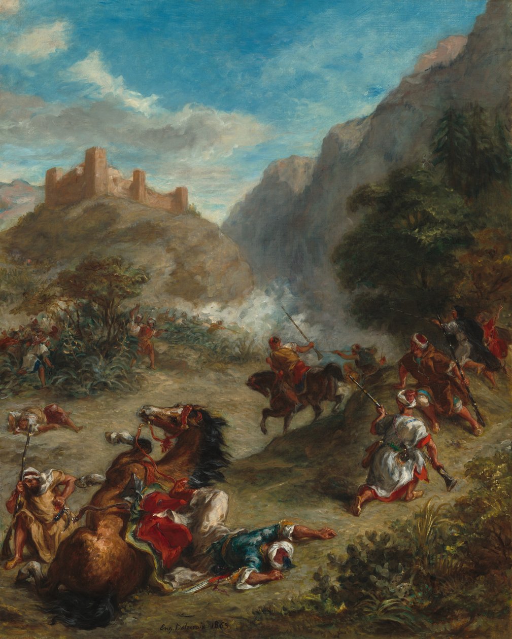 Arabs Skirmishing in the Mountains by Eugène Delacroix