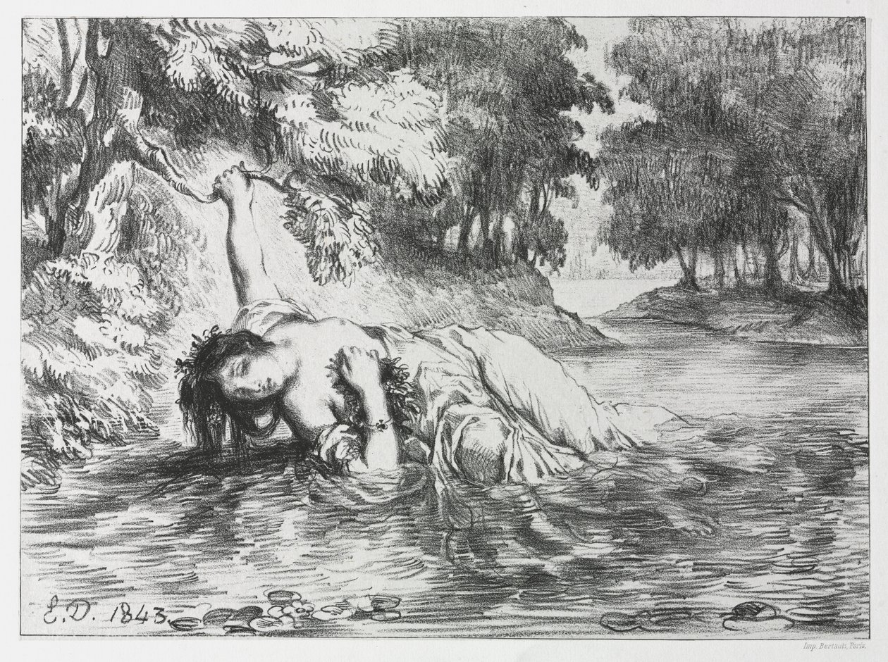 Hamlet: The Death of Ophelia by Eugène Delacroix