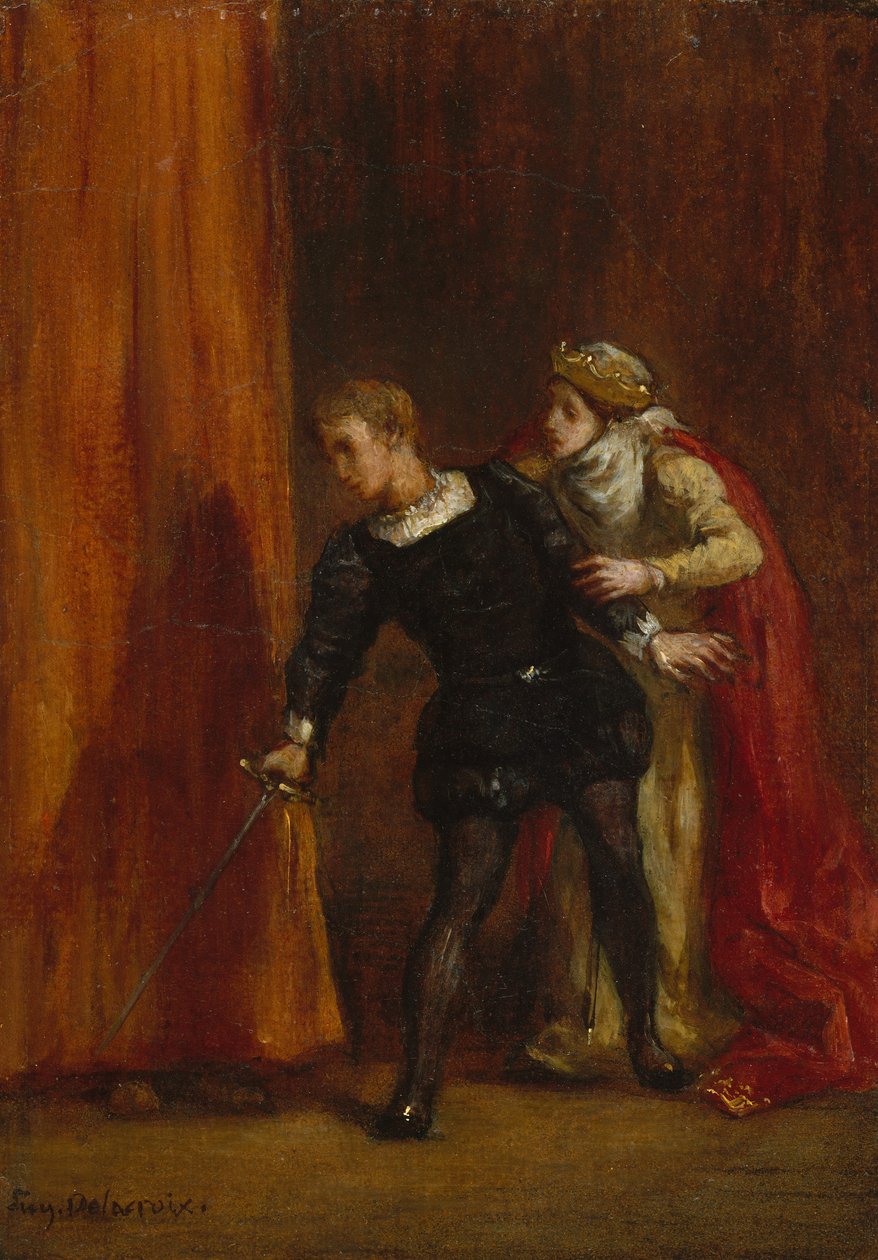 Hamlet and His Mother by Ferdinand Victor Eugene Delacroix