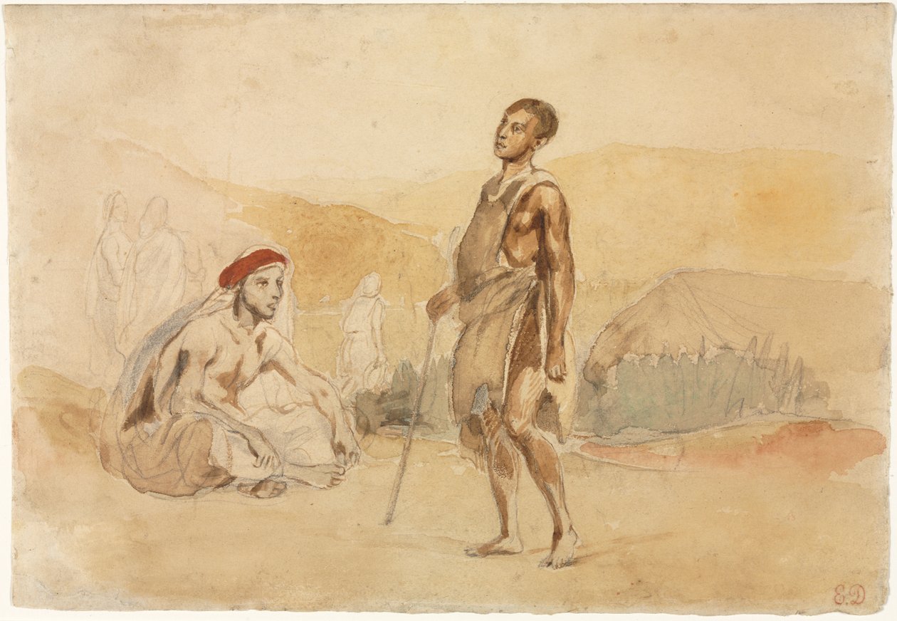 Moroccans in the Countryside by Eugène Delacroix