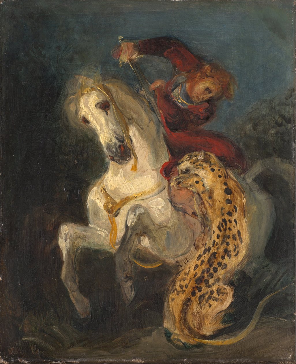 Rider Attacked by a Jaguar by Ferdinand Victor Eugene Delacroix