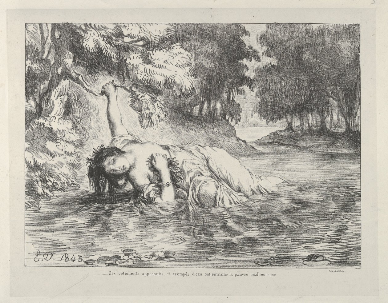 The Death of Ophelia, 1843 by Eugène Delacroix