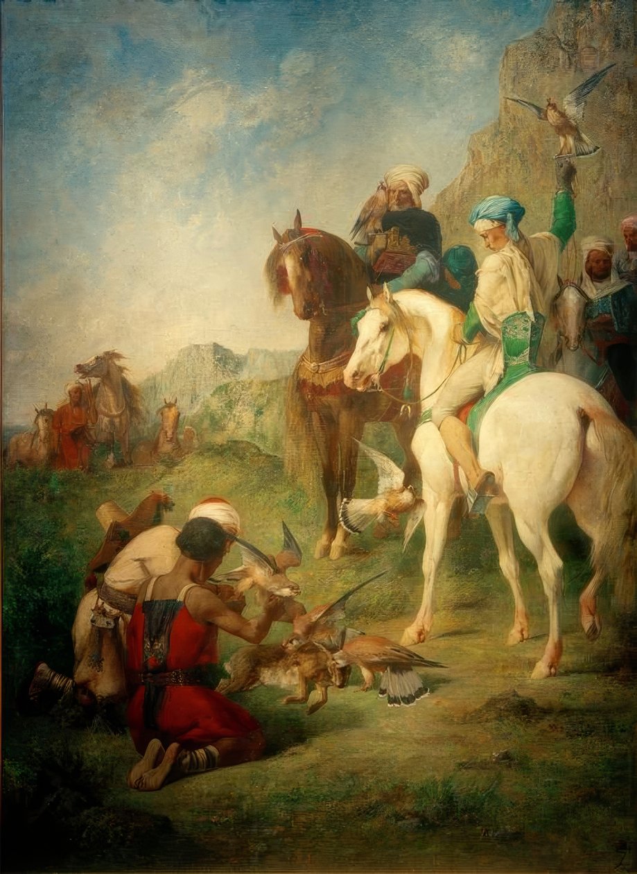 E. Fromentin, Falcon Hunt in Algeria by Eugène Fromentin