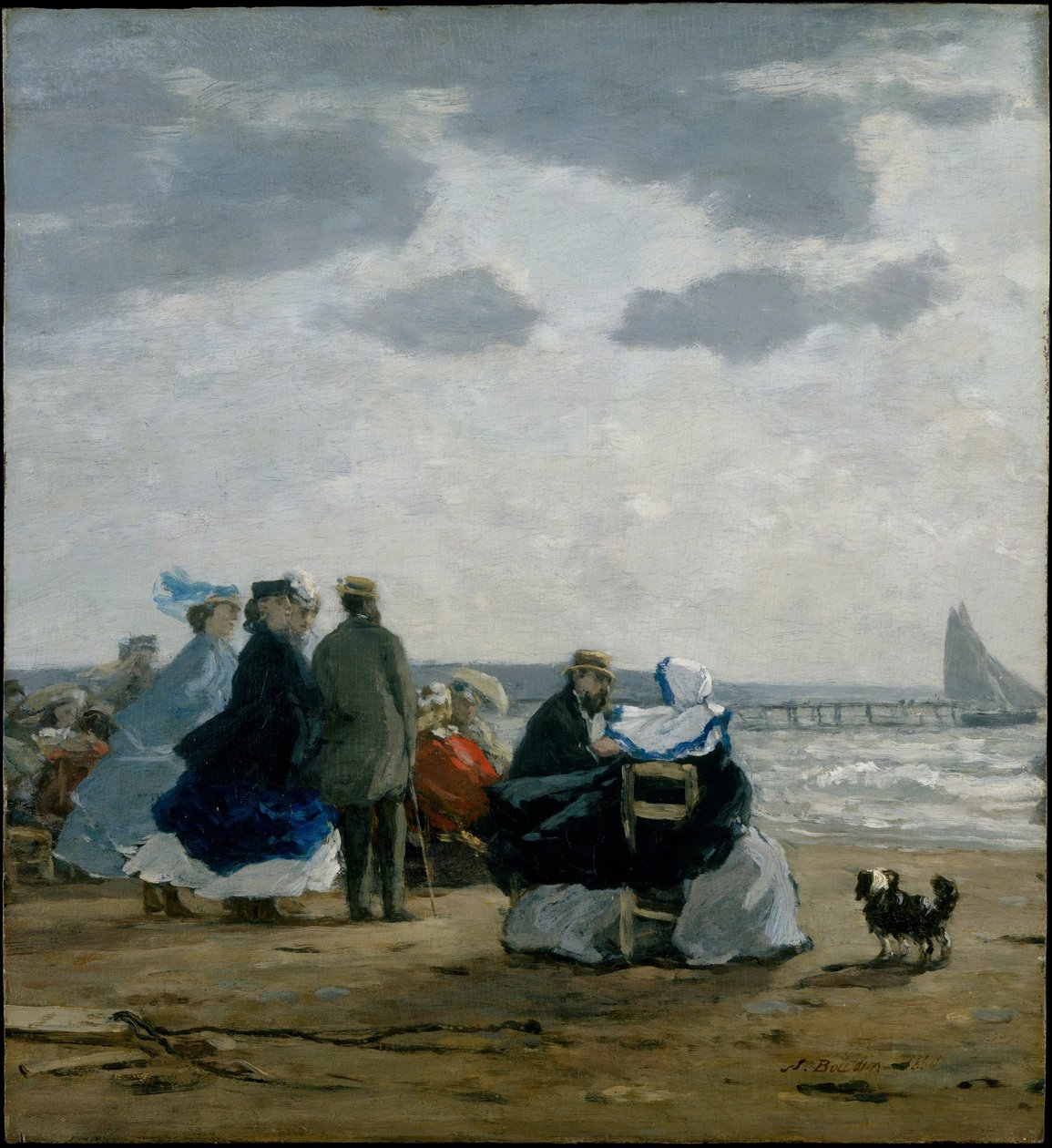 On the Beach, Dieppe by Eugene Louis Boudin