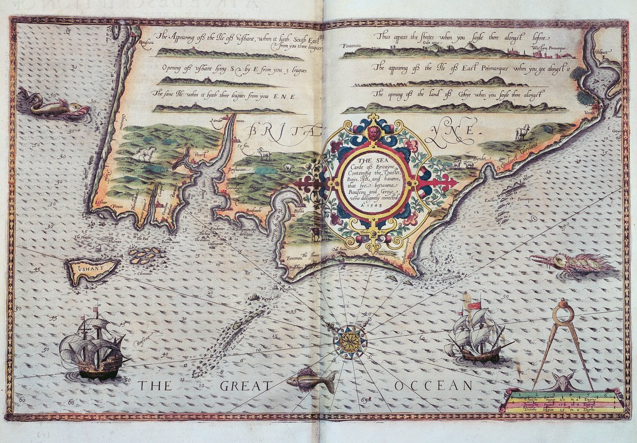 A Map of the Coastline of Brittany by European School