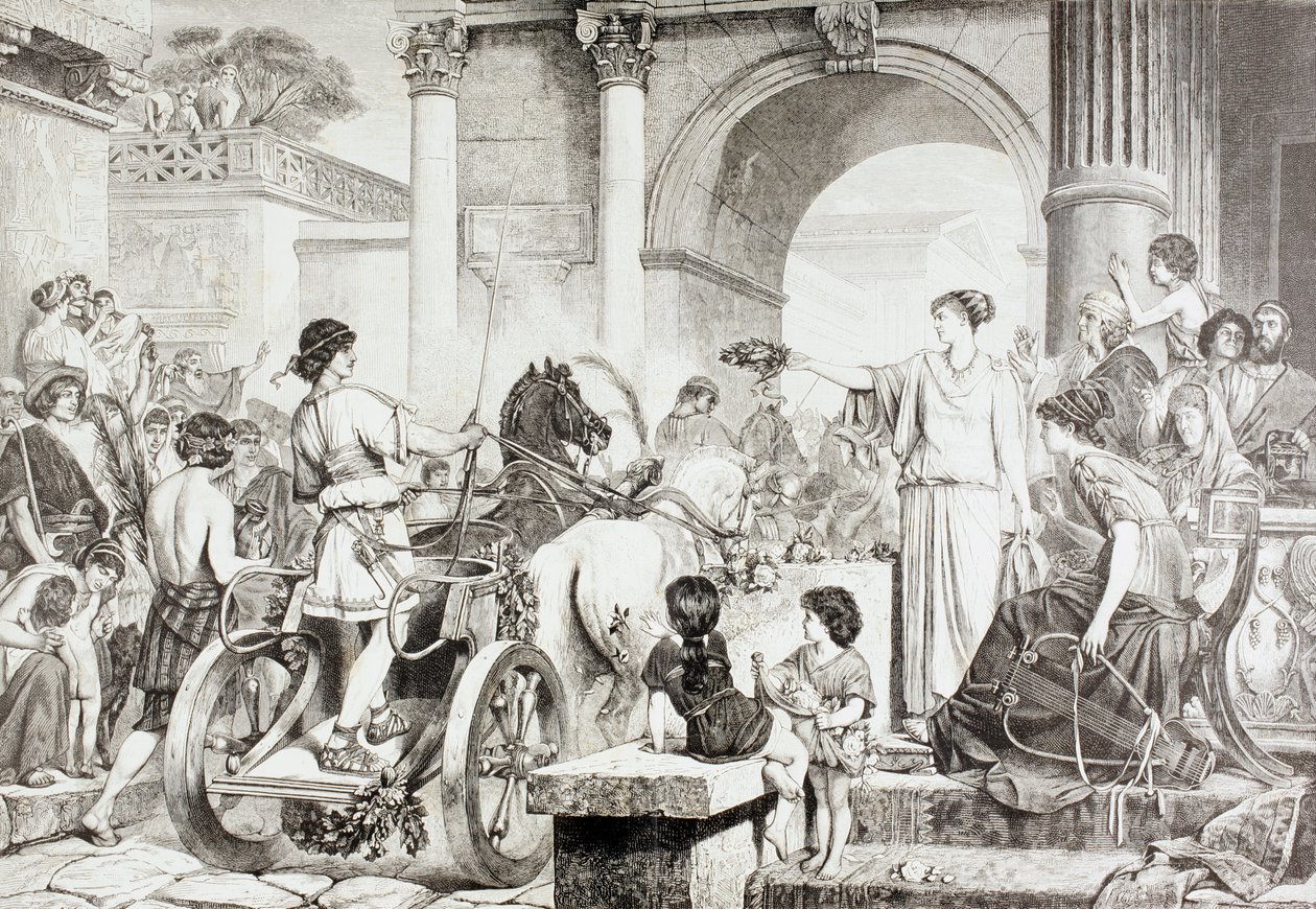 The end of the Chariot Race at the Olympic Games in Ancient Greece, from 