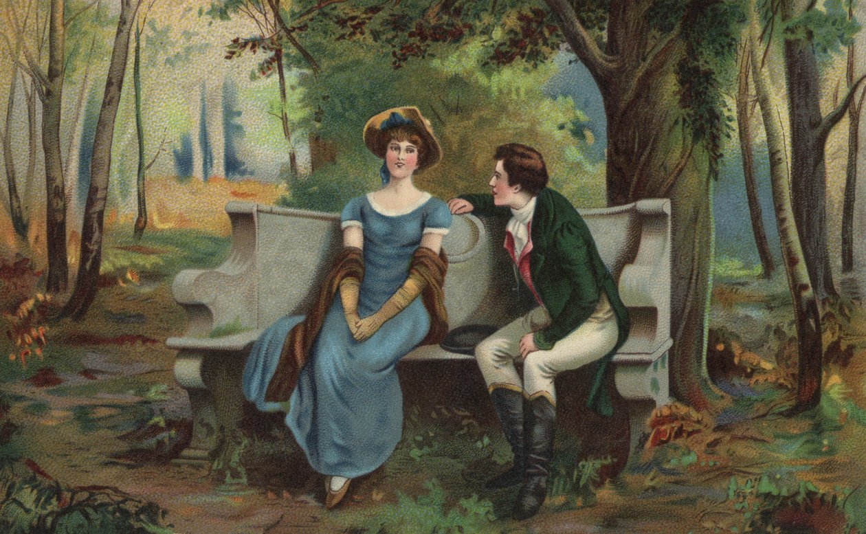 Couple on a Bench by European School
