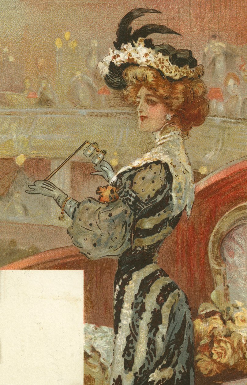 Elegant Woman at the Theatre by European School