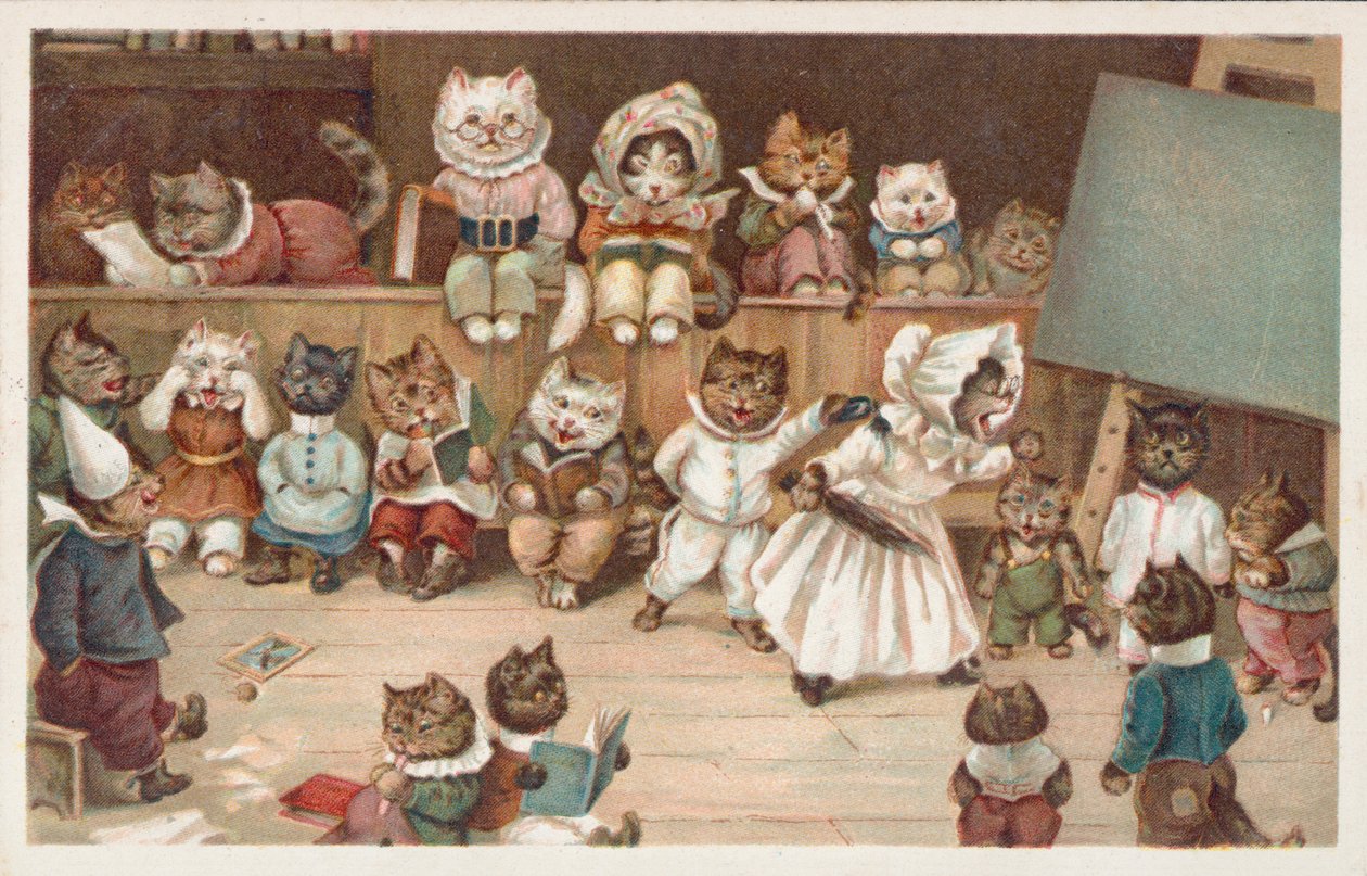 Humorous Cat Postcard by European School