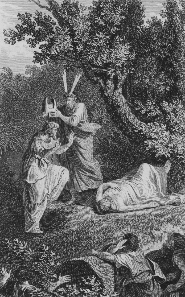 The Death of Aaron (engraving) by European School