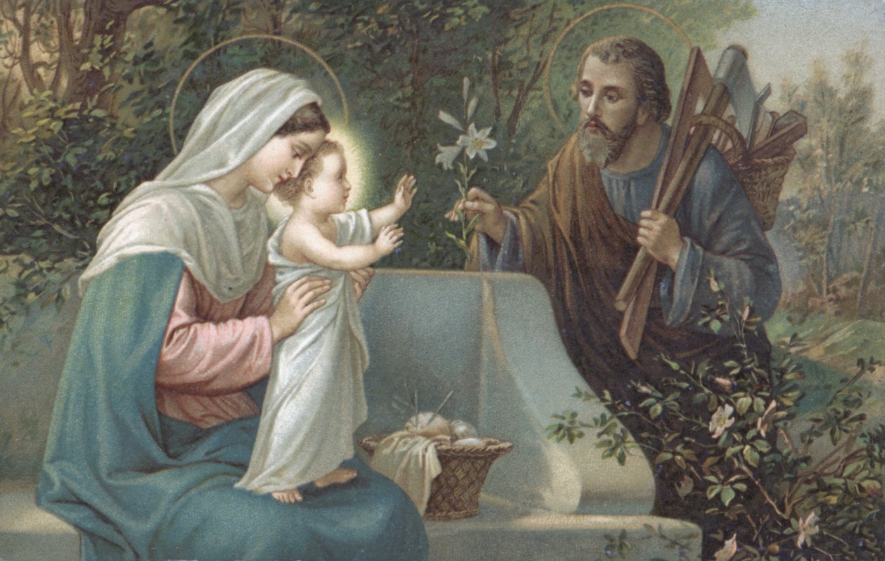 The Holy Family: Christmas Card by European School